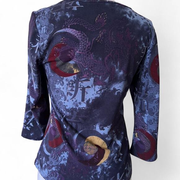 Vintage French Paris Celestial Top | Cop Copine Style | Astrology Lunar Size L - Picture 2 of 8